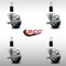 Service Caster 3'' SS Thermoplastic Rubber Swivel 1-3/8'' Expanding Stem Caster Set with Brake, 4PK SCC-SSEX20S314-TPRB-TLB-138-4 - alternate 3